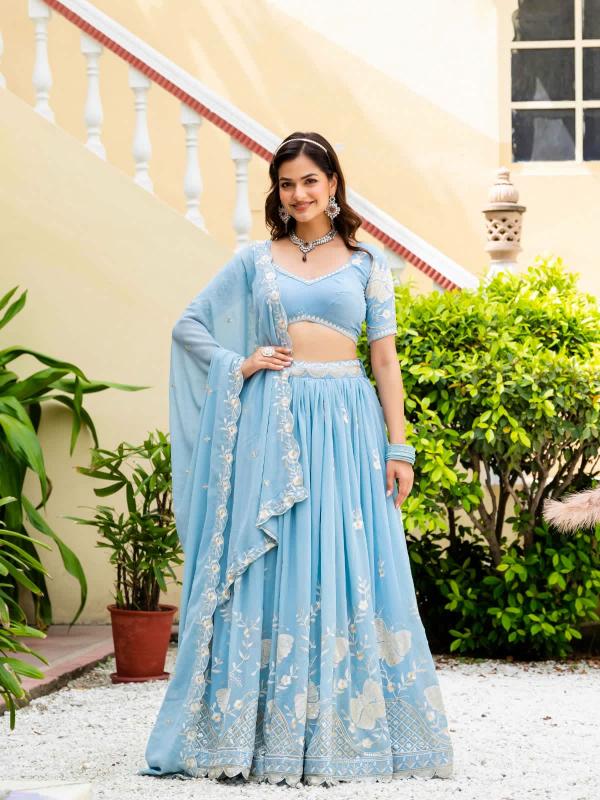 Sky Blue Wholesale lehenga choli suppliers